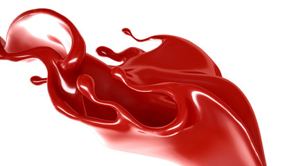 Splash of fluid. 3d illustration, 3d rendering.