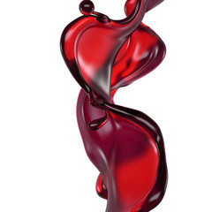 Splash of fluid. 3d illustration, 3d rendering.