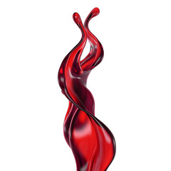 Splash of fluid. 3d illustration, 3d rendering.