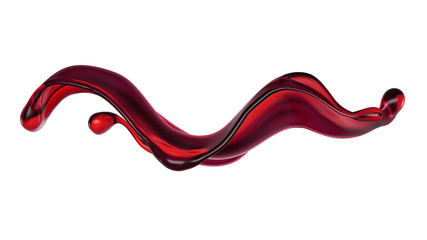 Splash of fluid. 3d illustration, 3d rendering.