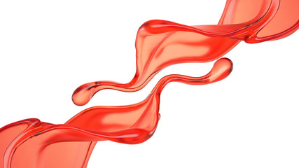 Splash of fluid. 3d illustration, 3d rendering.