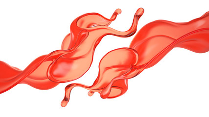 Splash of fluid. 3d illustration, 3d rendering.