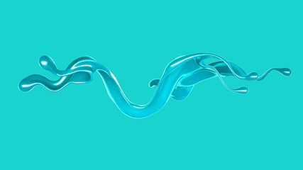 Splash of fluid. 3d illustration, 3d rendering.