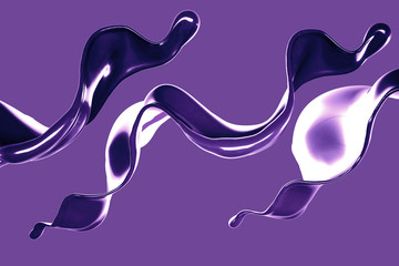 Splash of fluid. 3d illustration, 3d rendering.