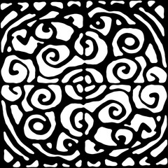 Black and White Abstract Seamless Pattern Mosaic