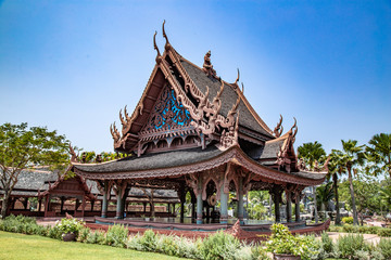 Temples in Ancient City Muang Boran in Bangkok Thailand