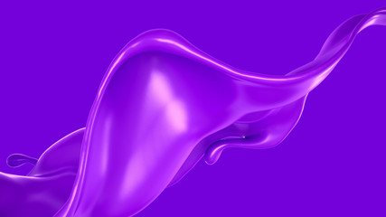 Splash of fluid. 3d illustration, 3d rendering.