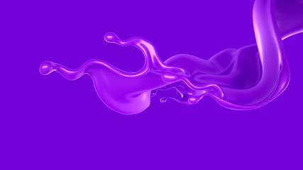 Splash of fluid. 3d illustration, 3d rendering.