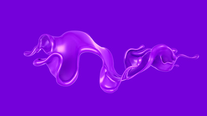 Splash of fluid. 3d illustration, 3d rendering.