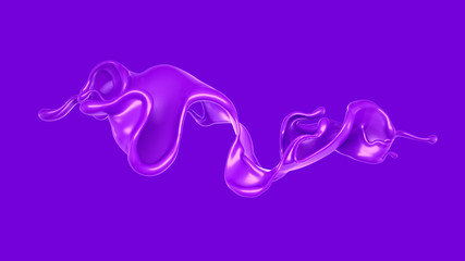 Splash of fluid. 3d illustration, 3d rendering.