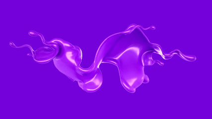Splash of fluid. 3d illustration, 3d rendering.