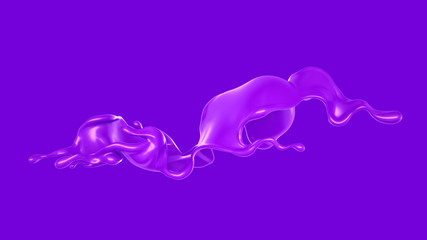 Splash of fluid. 3d illustration, 3d rendering.