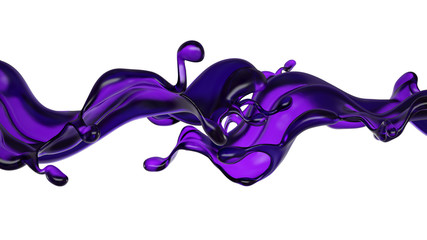 Splash of fluid. 3d illustration, 3d rendering.