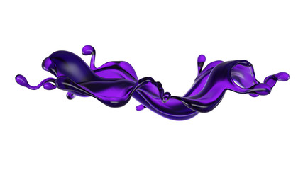 Splash of fluid. 3d illustration, 3d rendering.