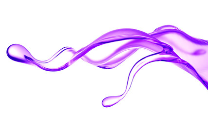 Splash of fluid. 3d illustration, 3d rendering.