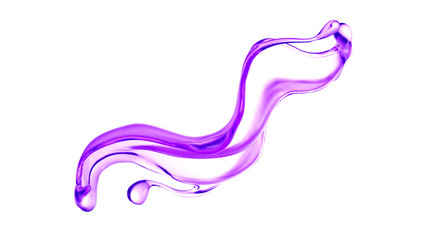Splash of fluid. 3d illustration, 3d rendering.