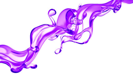 Obraz premium Splash of fluid. 3d illustration, 3d rendering.