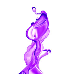 Splash of fluid. 3d illustration, 3d rendering.