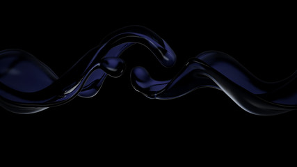 Splash of fluid. 3d illustration, 3d rendering.