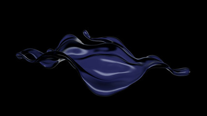 Splash of fluid. 3d illustration, 3d rendering.