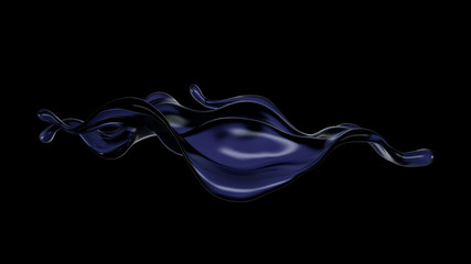 Splash of fluid. 3d illustration, 3d rendering.