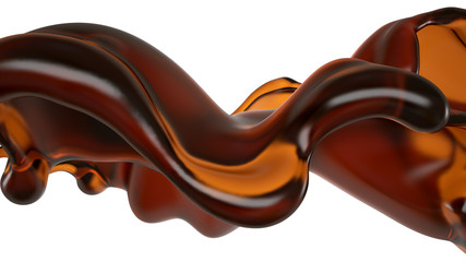 Splash of fluid. 3d illustration, 3d rendering.