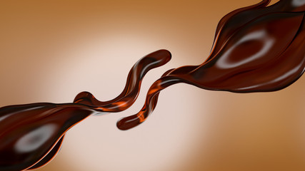 Splash of fluid. 3d illustration, 3d rendering.