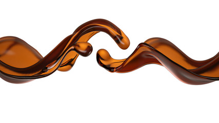 Splash of fluid. 3d illustration, 3d rendering.