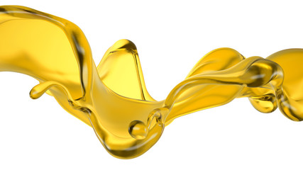 Splash of fluid. 3d illustration, 3d rendering.