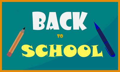 classroom board and inscription back to school vector background