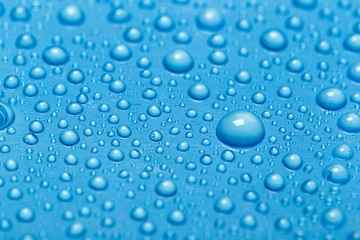 Blue water drops background