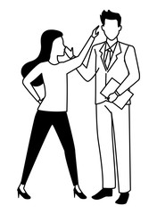 Executive business entrepreneur couple in black and white