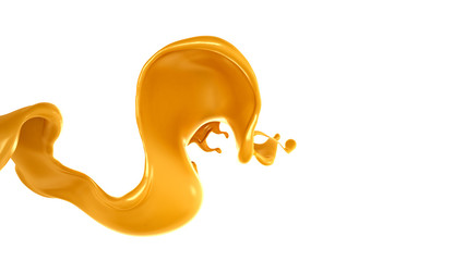 Splash of fluid. 3d illustration, 3d rendering.