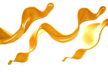 Splash of fluid. 3d illustration, 3d rendering.