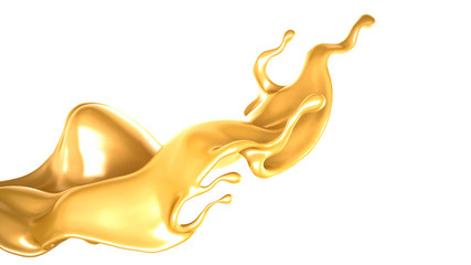 Splash of fluid. 3d illustration, 3d rendering.