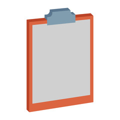 Blank document clipboard isometric symbol