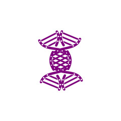 DNA, genetic sign, medical , health purple color icon