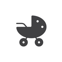 A pram icon. Stroller, carriage vector icon. A symbol of a stroller and a carriage.
