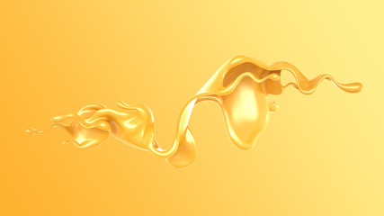 Splash of fluid. 3d illustration, 3d rendering.