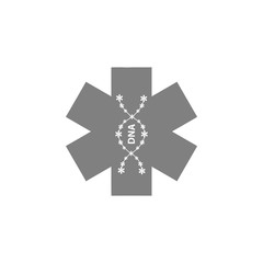 Obraz premium DNA, genetic sign, medical , health grey color icon