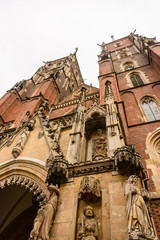 Ornate carvings outside Cathedral of St. John the Baptist (Katedra św. Jana Chrzciciela), Wrocław, Wroclaw, Wroklaw, Poland