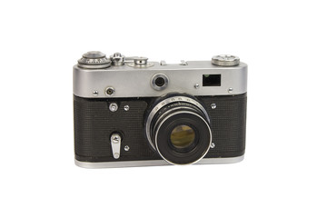old photo camera isolated on white background