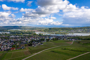 Fototapeta na wymiar Drone photo from Rudesheim am Rhein