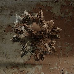 Background with black shape, texture. 3d illustration, 3d rendering.