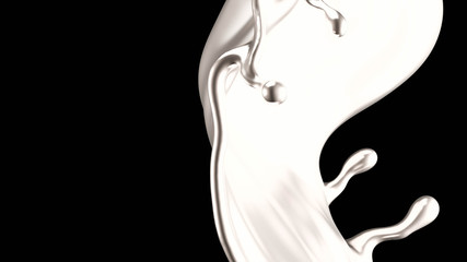 Elegant, luxury splash of gold liquid. 3d illustration, 3d rendering.