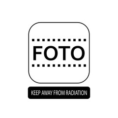 Keep away from radiation sign. Flat packaging symbol. Mail box icon isolated on white. Vector illustration