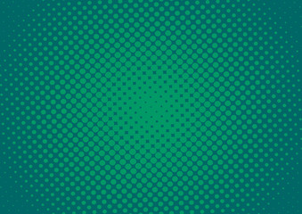 Rich turquoise and green pop art background in retro comic style with halftone dots design, vector illustration eps10