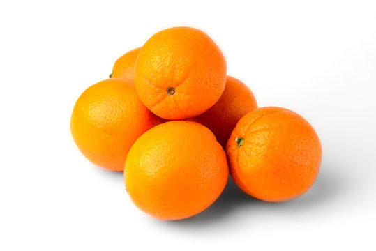 Juicy fresh oranges fruit isolated on white background
