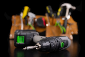 Tools for minor repairs in the leather assembly belt. DIY accessories ready to go.