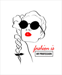 Fashion design sketch woman in style pop art